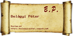 Belágyi Péter névjegykártya