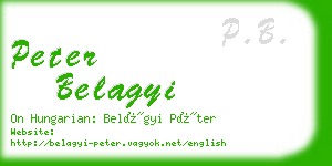 peter belagyi business card
